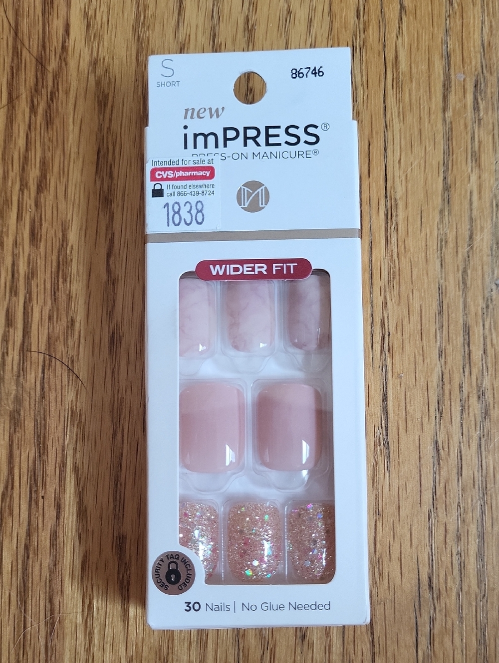 [4]Pink Glitter Press-on Nails